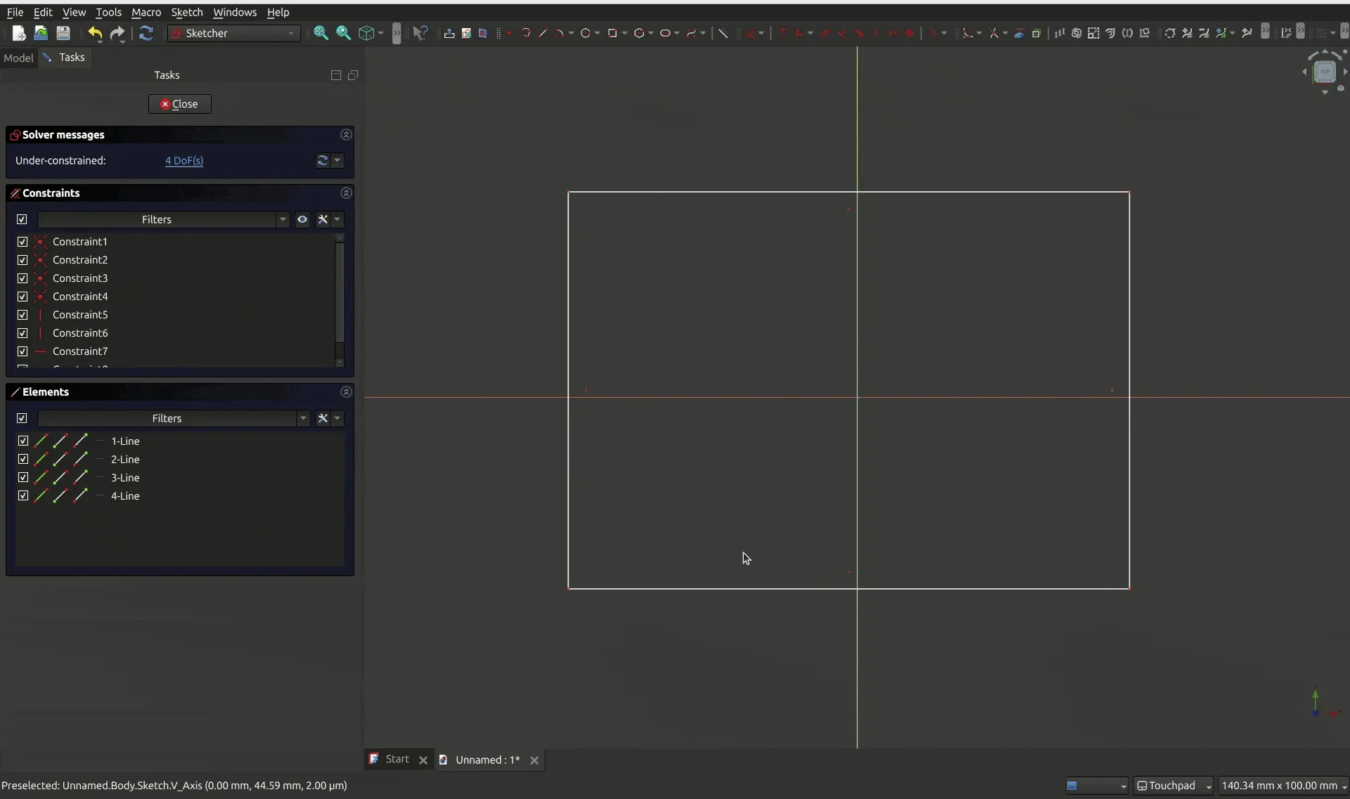 Adding an horizontal width constrain to the rectangle
