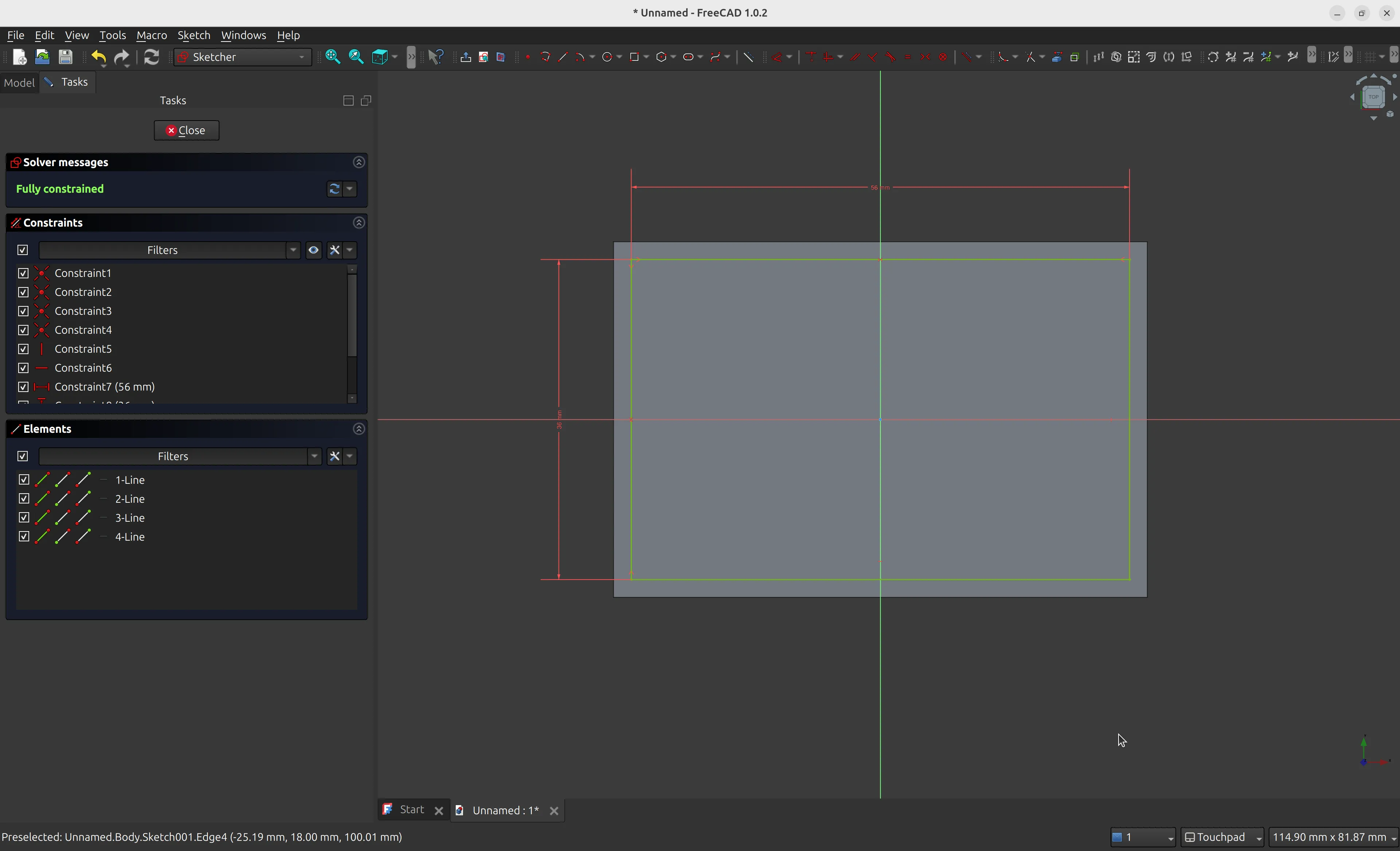 Creating a new rectangle to use with the pocket tool